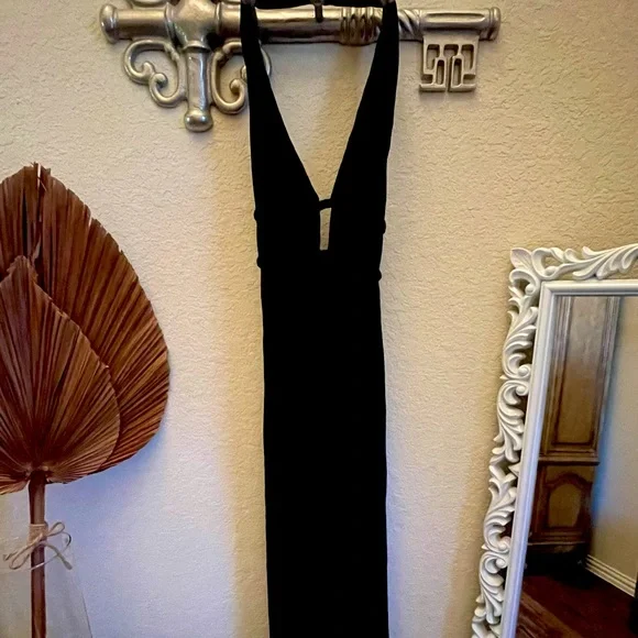 Black halter dress
